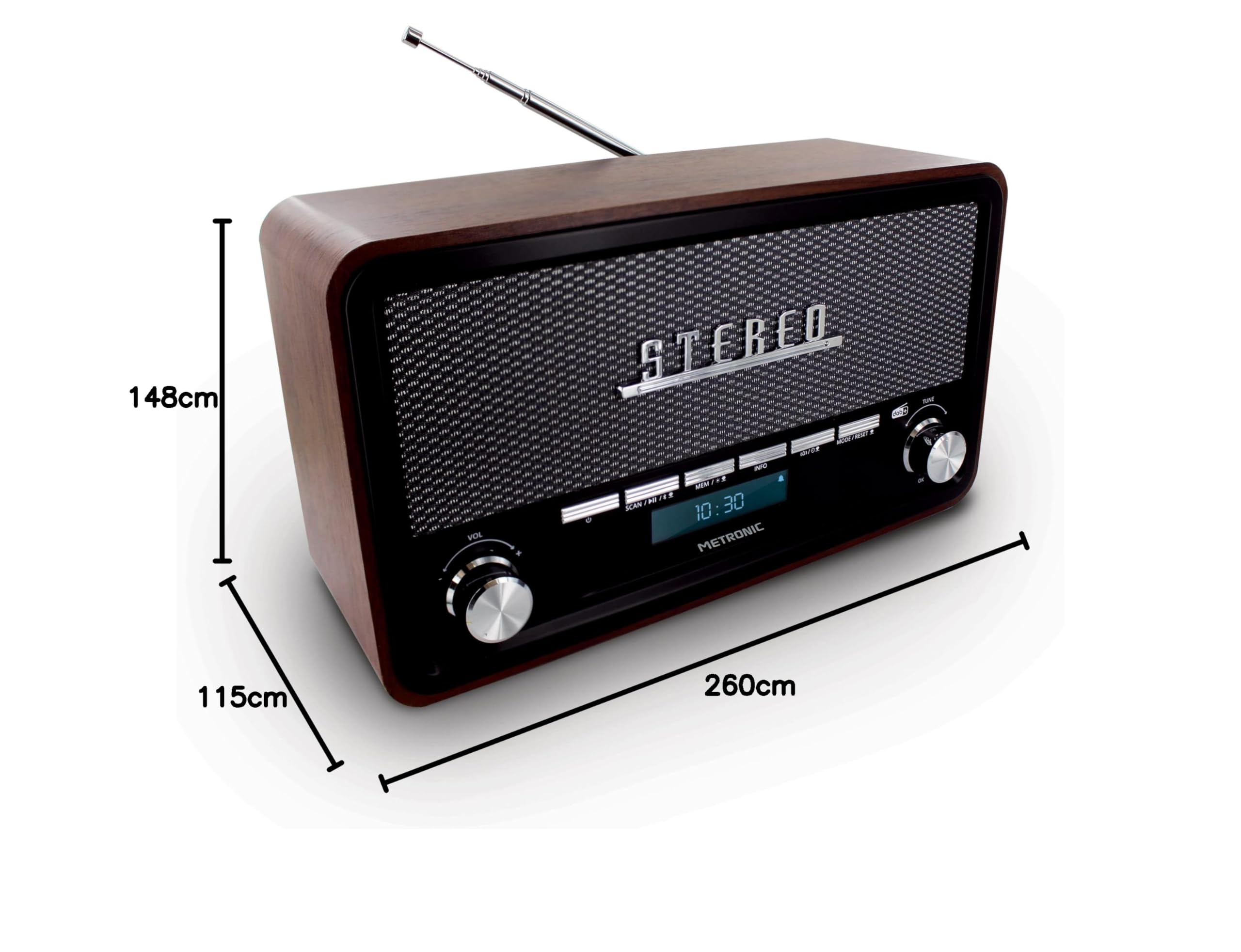 metronic-477230-radio-vintage-bluetooth-dab-fm-rds-double-alarme-dimmer image 7