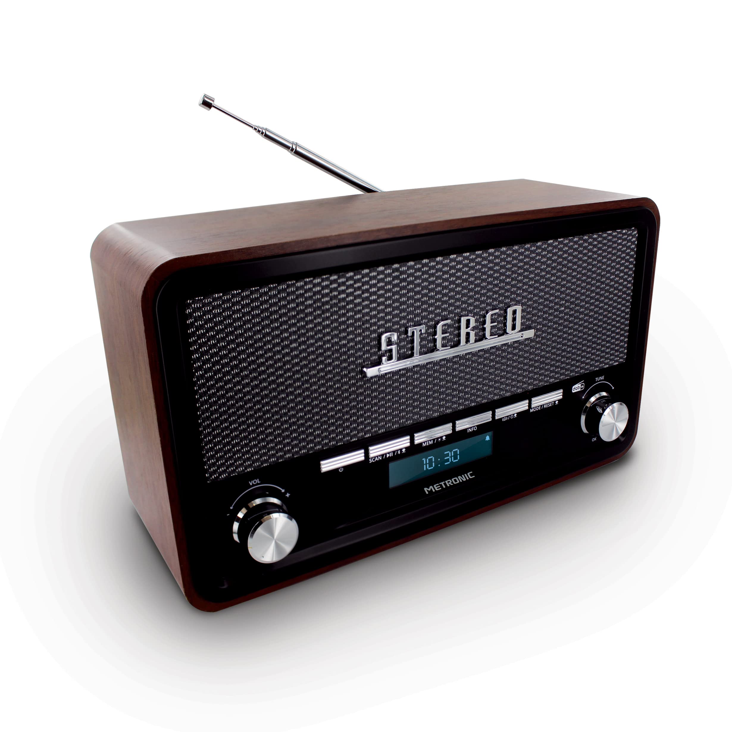 metronic-477230-radio-vintage-bluetooth-dab-fm-rds-double-alarme-dimmer image 1