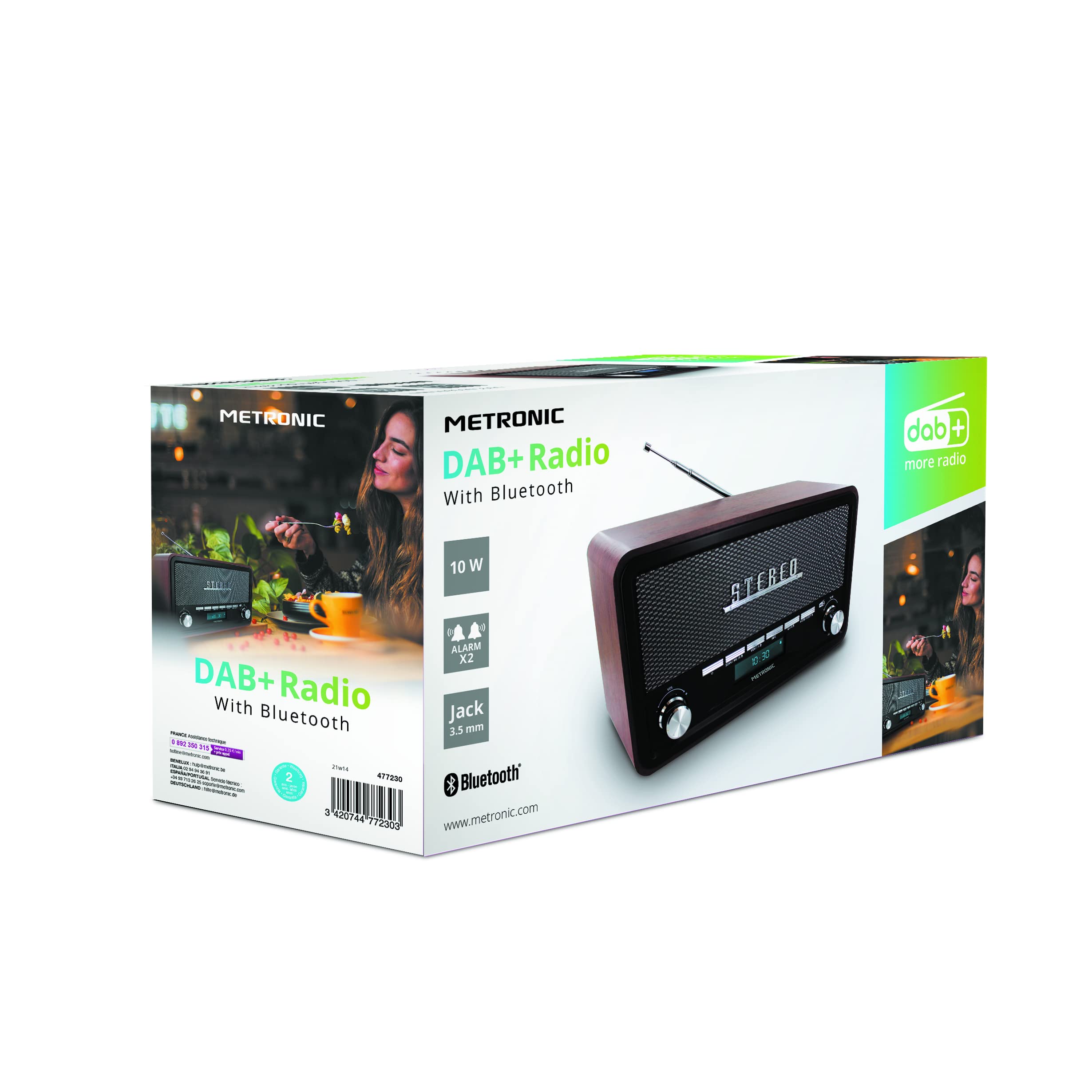 metronic-477230-radio-vintage-bluetooth-dab-fm-rds-double-alarme-dimmer image 6