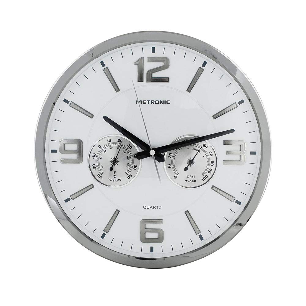 metronic-477327-horloge-murale-quartz-celsius-blanche-thermom-tre-hygrom-tre image 1