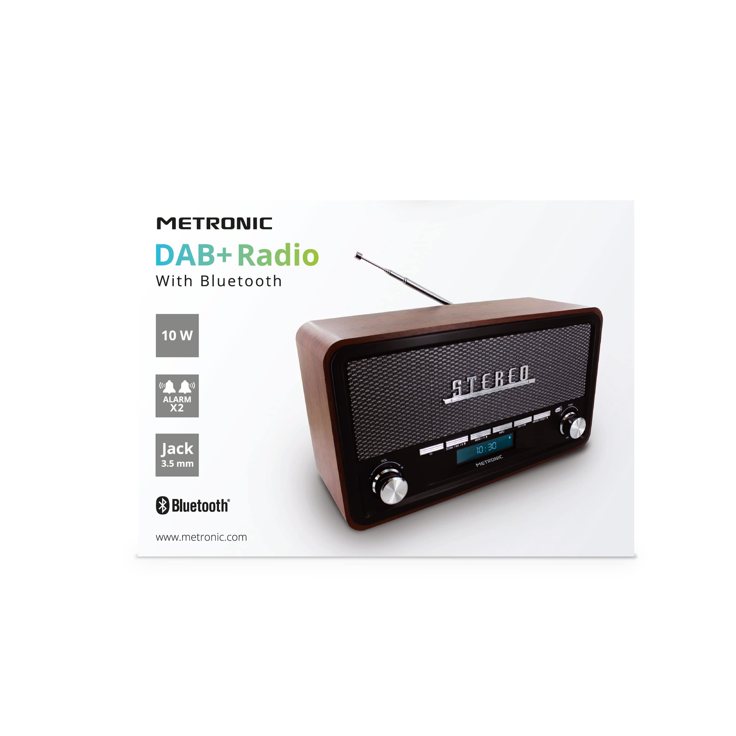 metronic-477230-radio-vintage-bluetooth-dab-fm-rds-double-alarme-dimmer image 5