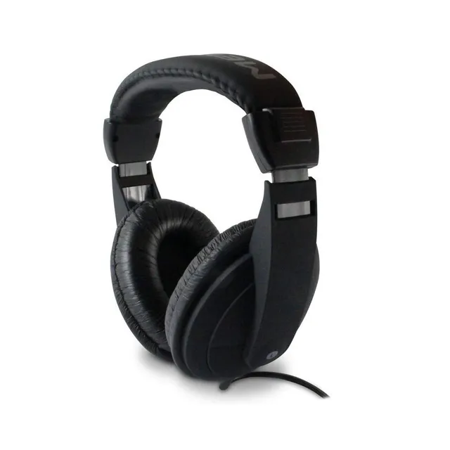 metronic-480143-casque-filaire-tv-circum-auriculaire-jack-6-m-noir image 1