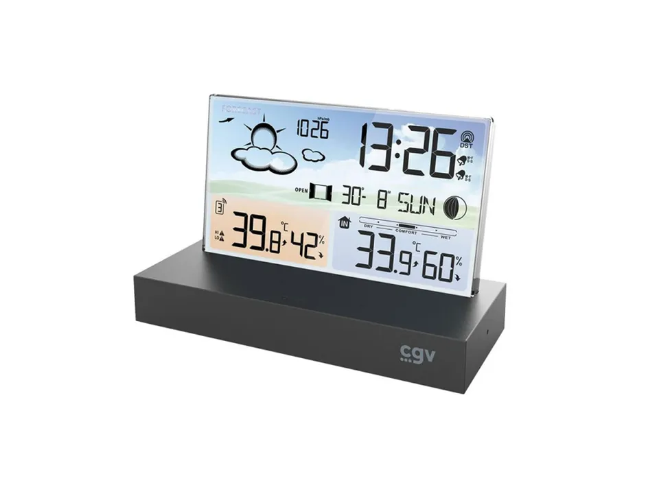cgv-meteoflex-station-m-t-o-sans-fil-cran-plat-avec-capteur-ext-rieur image 1