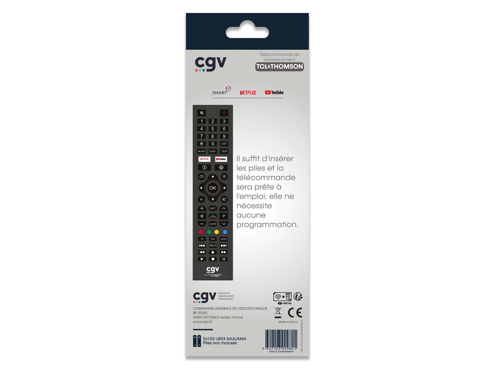 cgv-fidelio-t-l-commande-de-remplacement-pour-tv-tcl-et-thomson image 3