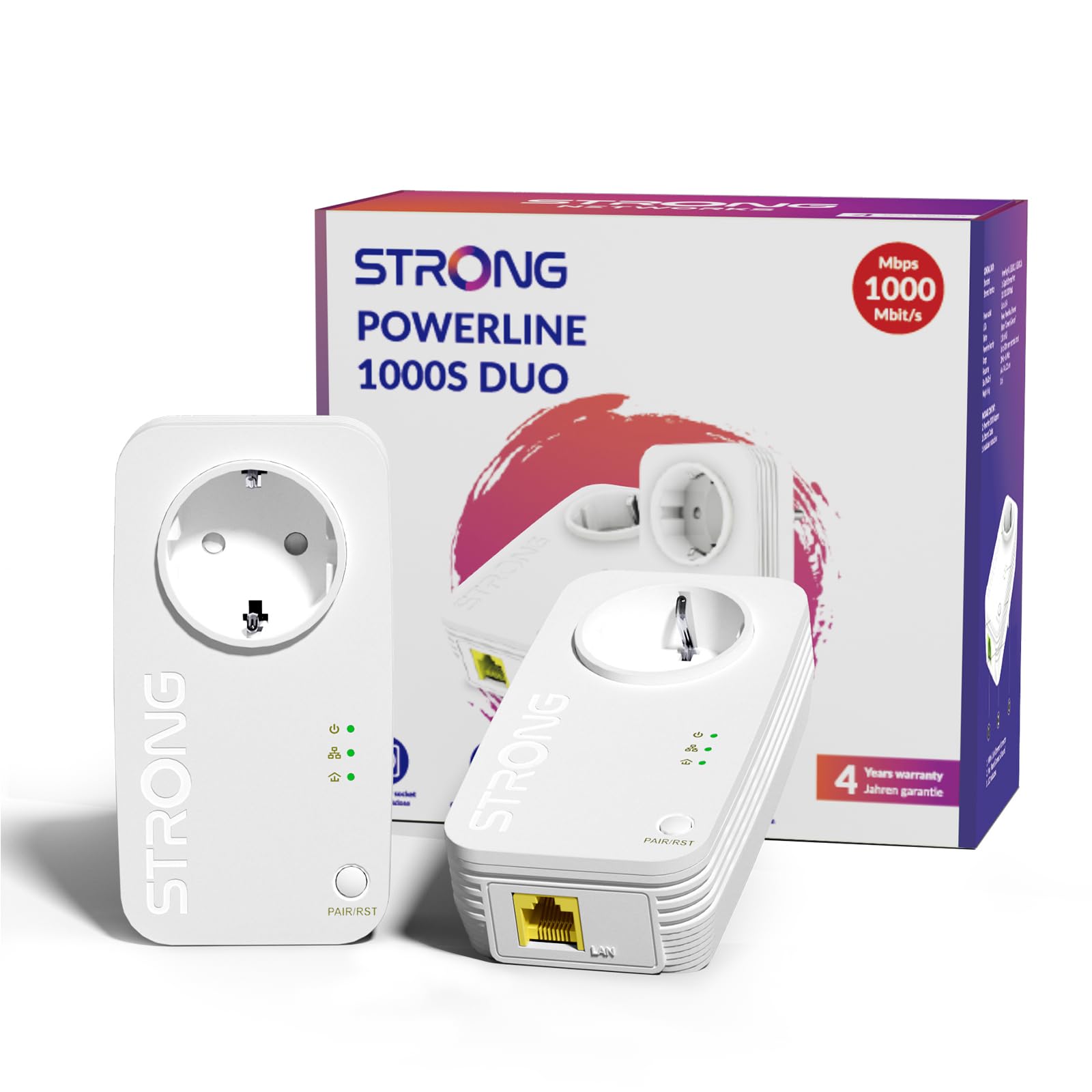 strong-pl1000s-kit-cpl-av1000-mbps-avec-prise-pass-through-et-ports-gigabit image 1
