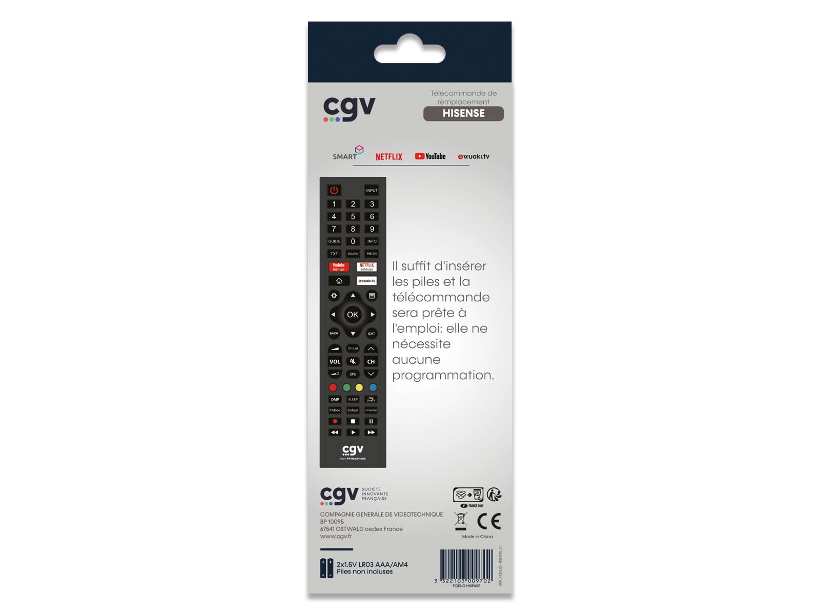 cgv-fidelio-t-l-commande-de-remplacement-universelle-pour-tv-hisense image 3