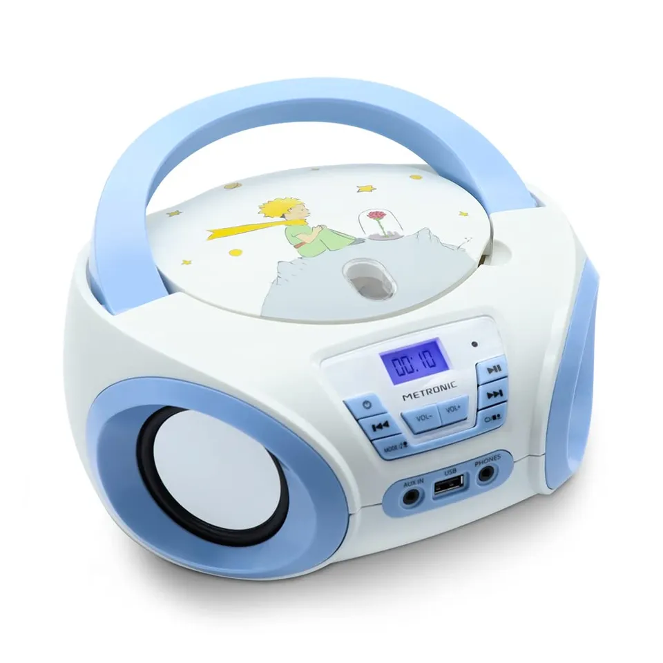 metronic-477176-lecteur-cd-portable-usb-bleu-sur-piles-ou-secteur image 1