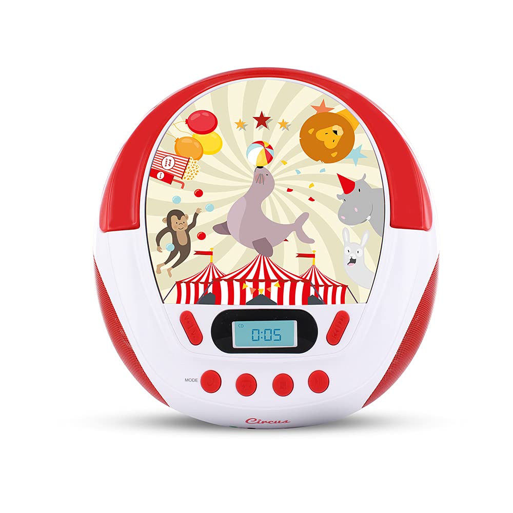 metronic-477297-ensemble-circus-lecteur-cd-et-radio-r-veil-veilleuse-rouge-et-bl image 6