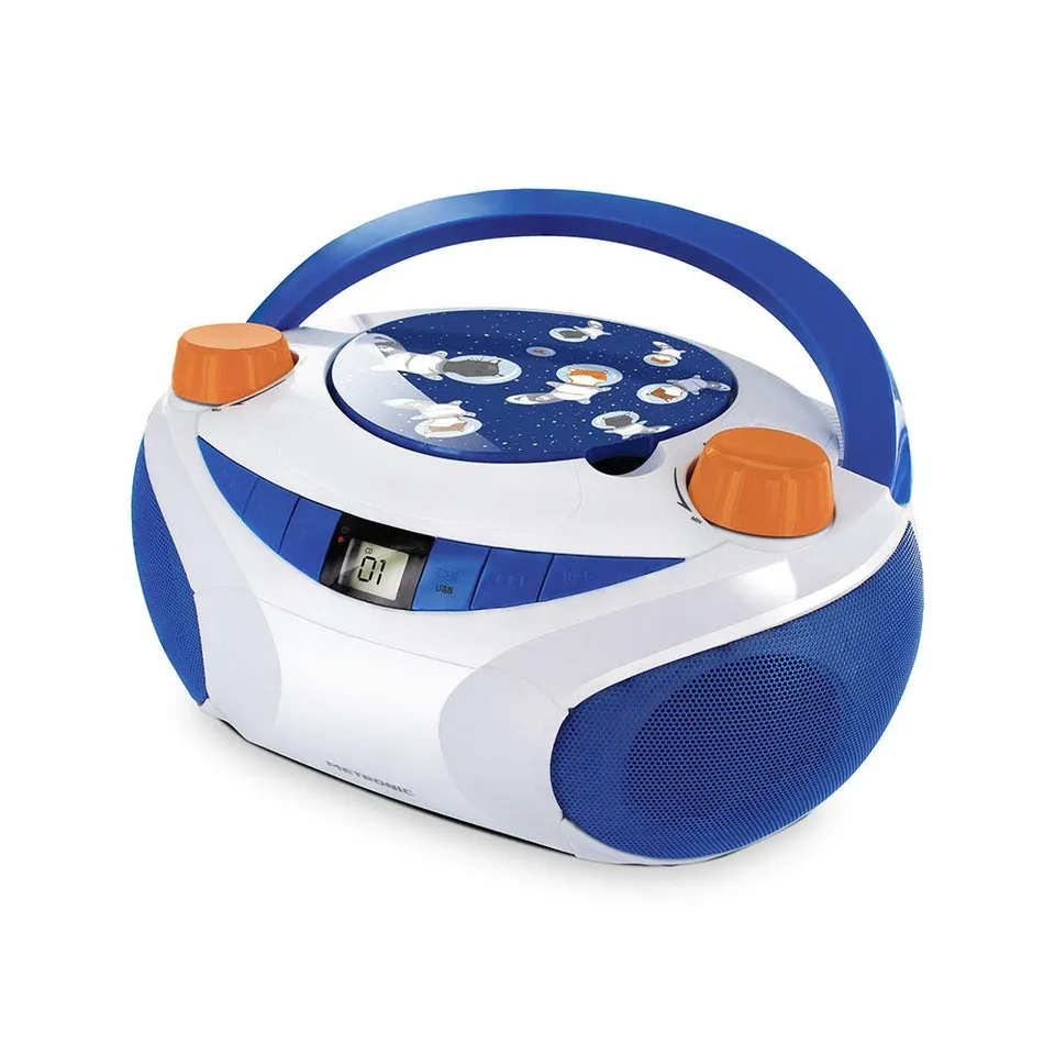 metronic-477178-lecteur-cd-space-cats-enfant-avec-port-usb-et-entr-e-audio-bleu image 1