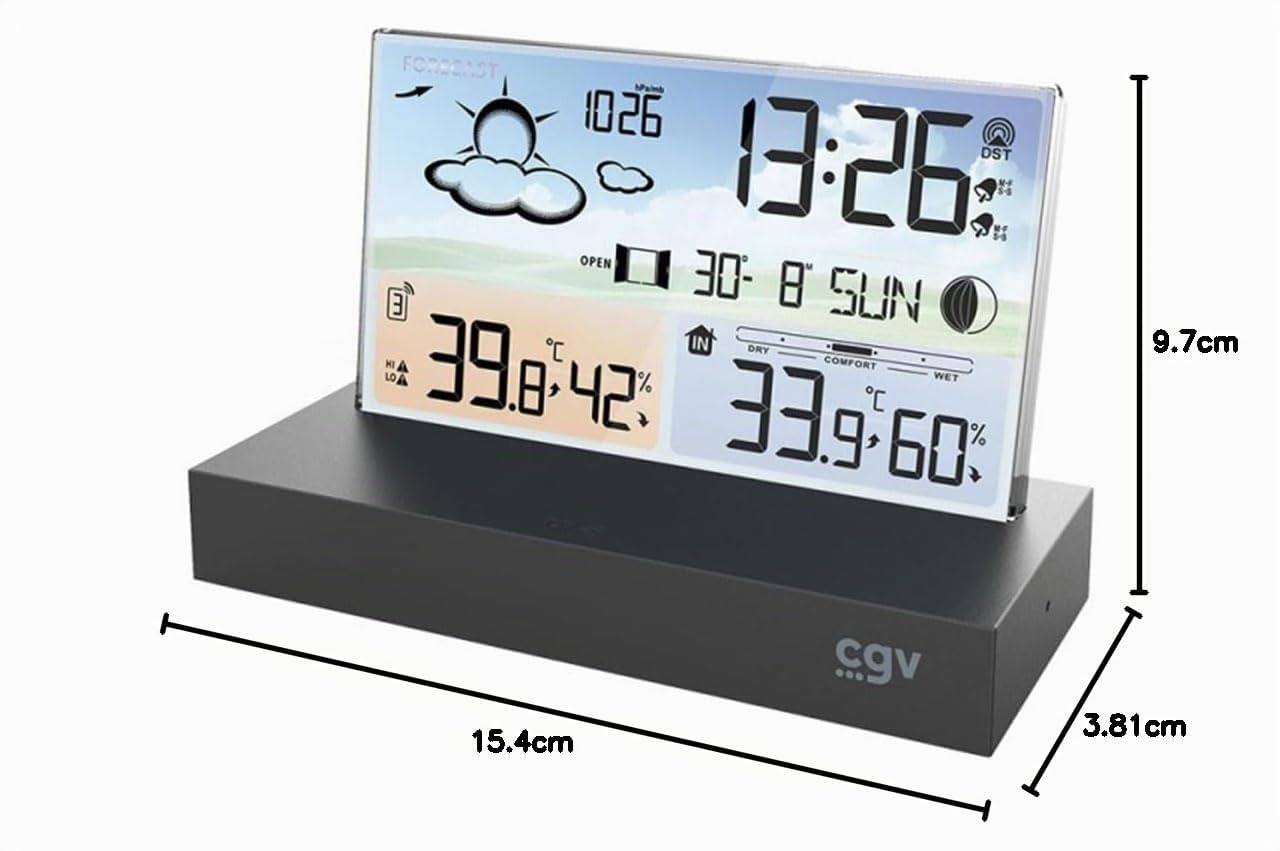cgv-meteoflex-station-m-t-o-sans-fil-cran-plat-avec-capteur-ext-rieur image 6