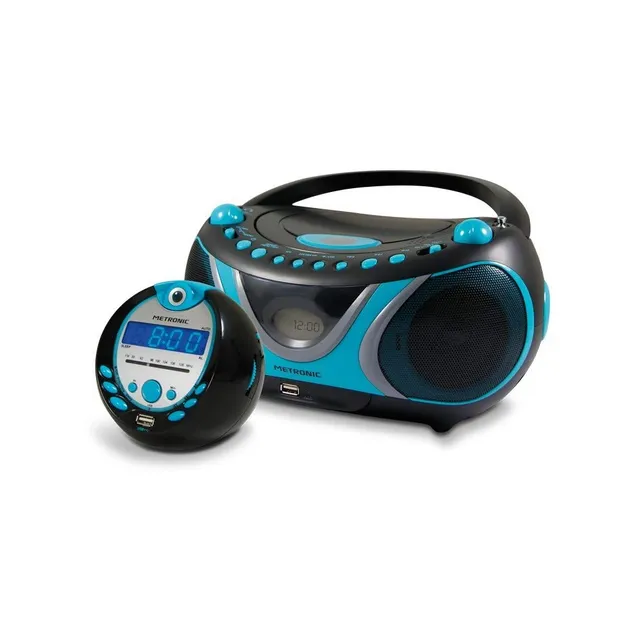 metronic-477295-offre-sportsman-radio-cd-mp3-usb-et-radio-r-veil-projection-bleu image 1