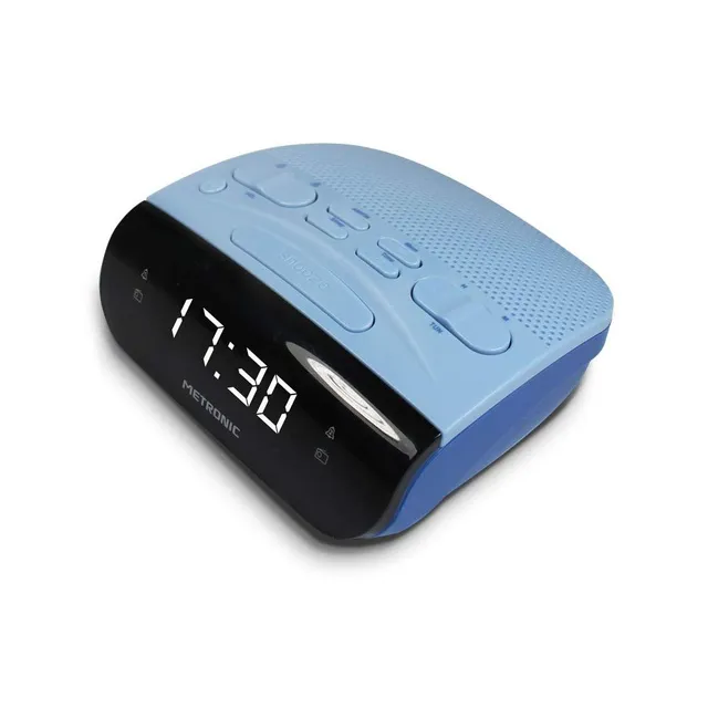 metronic-477033-radio-r-veil-double-alarme-am-fm-gris-bleu image 1