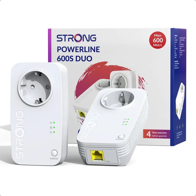 strong-pl600sduoeu-kit-cpl-av600-mbps-avec-prise-int-gr-e-homeplug-av2 image 1