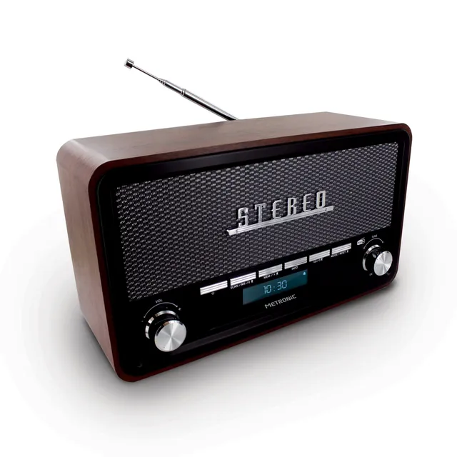 metronic-477230-radio-vintage-bluetooth-dab-fm-rds-double-alarme-dimmer image 1