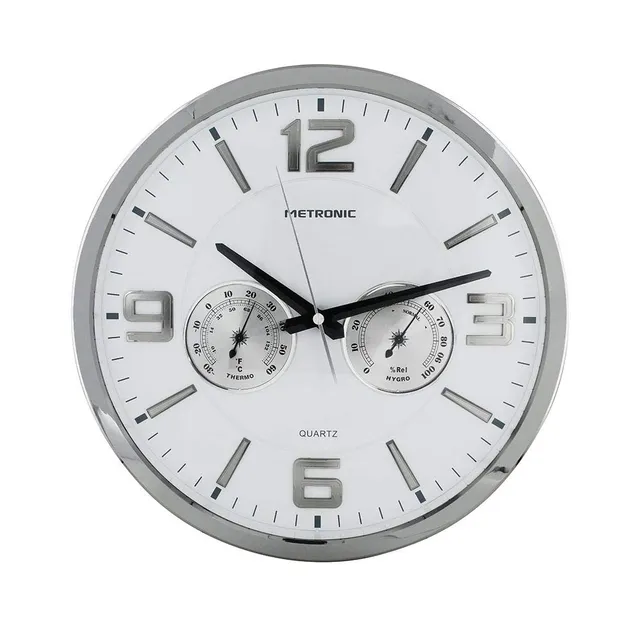 metronic-477327-horloge-murale-quartz-celsius-blanche-thermom-tre-hygrom-tre image 1