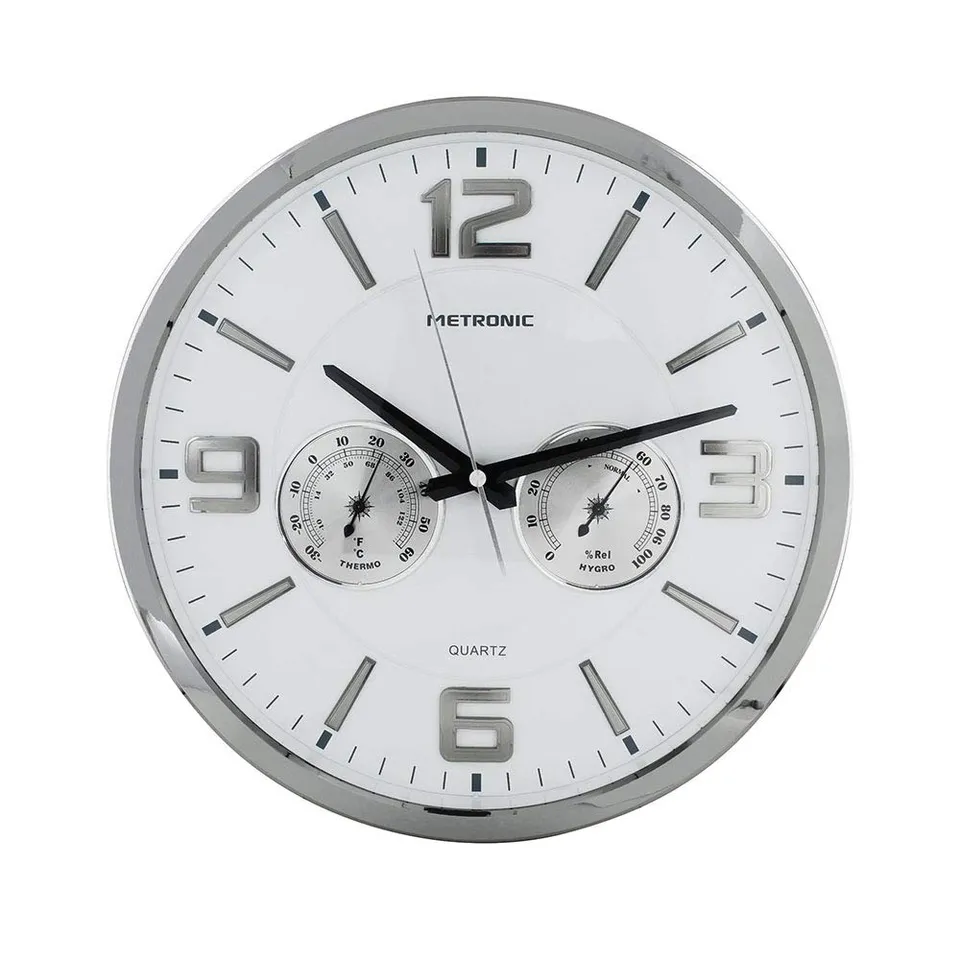 metronic-477327-horloge-murale-quartz-celsius-blanche-thermom-tre-hygrom-tre image 1